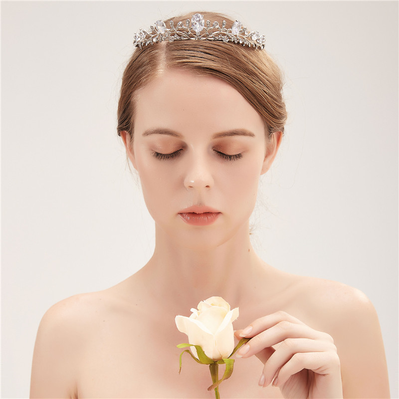Women Fashion Wedding Hair Jewelry Accessories Bridal Alloy Crystal Crown
