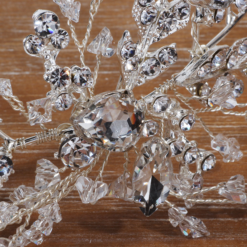 Wedding Decoration Handmade Alloy Leaf Fashion Luxurious Diamond Bridal Crown