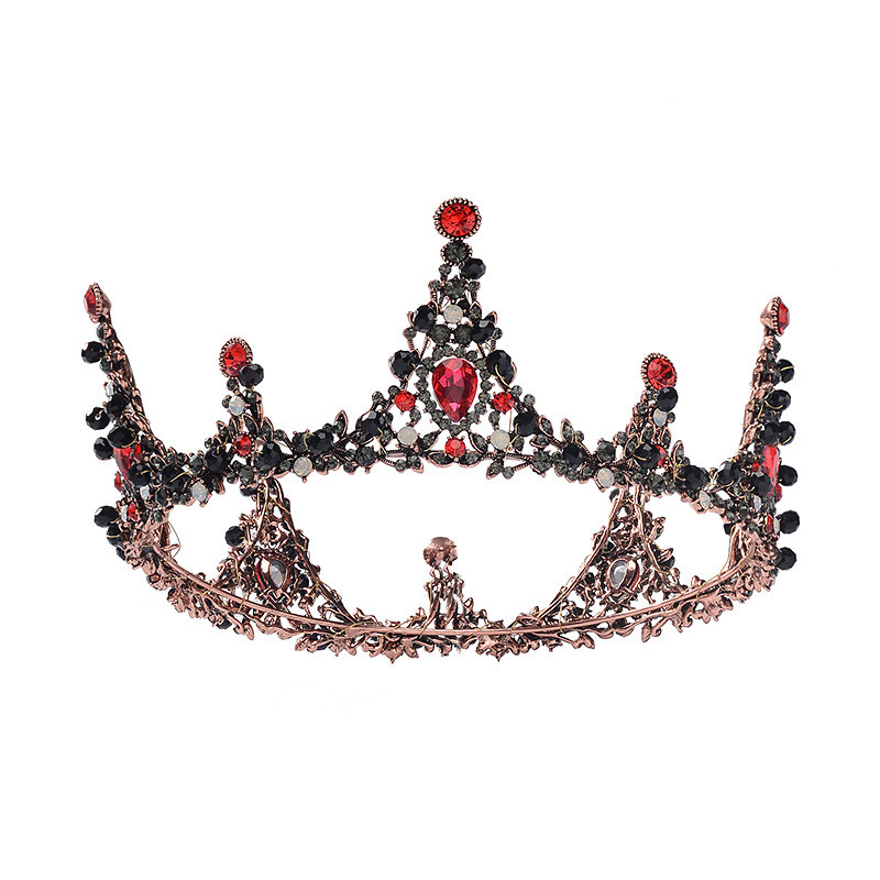Vintage Bridal Headband Accessories Red Rhinestone Tiaras Crowns