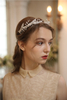 High Quality Shiny Silver Leaves Design Wedding Party Bridal Tiara Crown