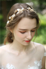 Hair Accessories Wedding Headdress Headband Metal Gold Leaves Hairband Pearl Crystal Headpiece