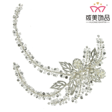 Elegant Flower Bridal Hair Jewelry Accessoires Handmade Pearls Crystal Rhinestone Wedding Leaf Hair Clip For Women 