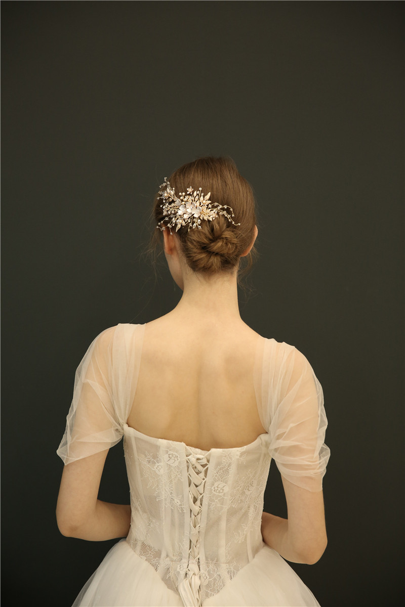 Rhinestone Bridal Headpiece Handmade Flower Wedding Hair Jewelry Hair Clip