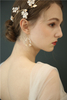 Gold Leaf Headbands Hair Ornaments Earring Bridal Crystal Flower Jewelry Set
