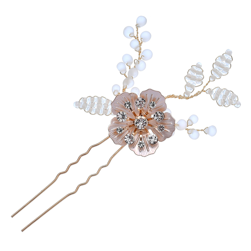 Elegent Flower Bridal Wedding Hair Pins with Rhinestone Crystal
