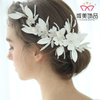 Wholesale Handmade Bridal Skin Flower Princess Side Headband Accessories Wedding Jewelry Hair Clip For Women 