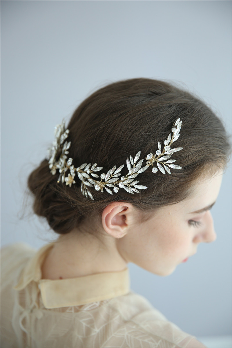 Luxury Crystals Flower Wedding Hair Accessories Bridal Headpiece Hair Clips 