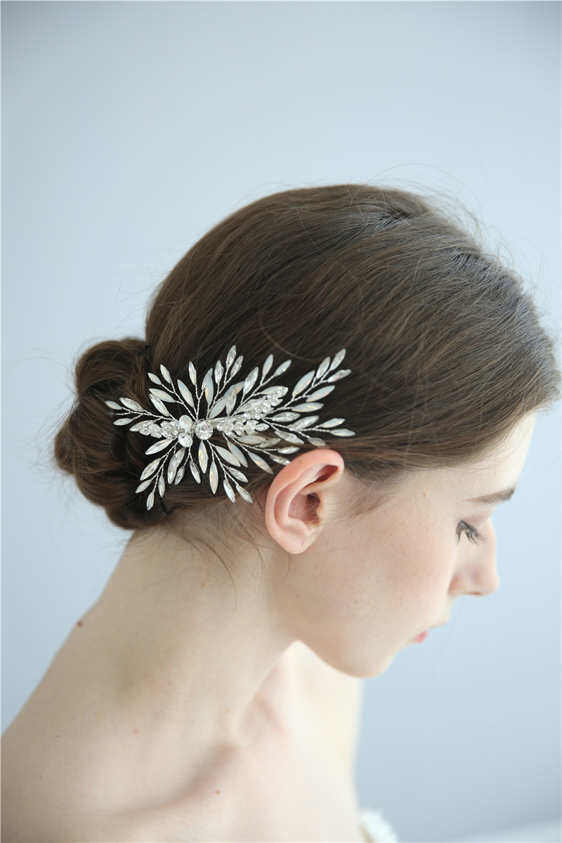 Shiny Crystal Bridal Headpiece Barrettes Accessories Handmade Hair Clips