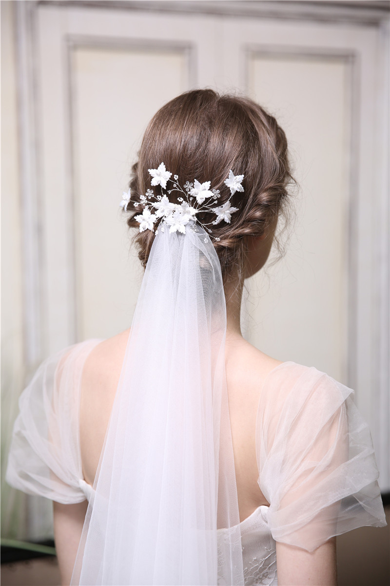 Cheap Wedding accessories Handmade Flower Leaf Women Crystal Hair Combs