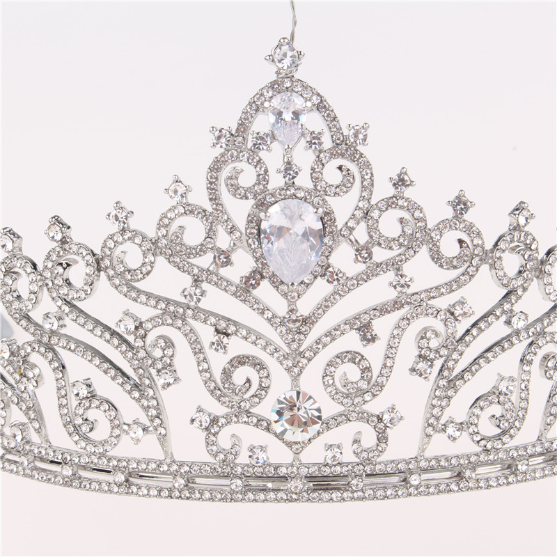 Tiaras Hair Accessories Fashion Silver Bridal Wedding Hair Alloy Crystal Crown