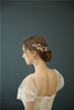 Bride Tiara Original Design Handmade Gold Rhinestone Hair Clips Earring Set
