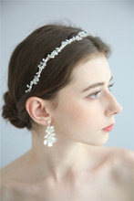 Women Crystal Rhinestone Wedding Flower Jewelry Bridal Headpiece Earring Set
