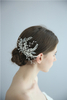 Fancy Plastic Leaf Flower Crystal Pearls Women Bride Hair Pins