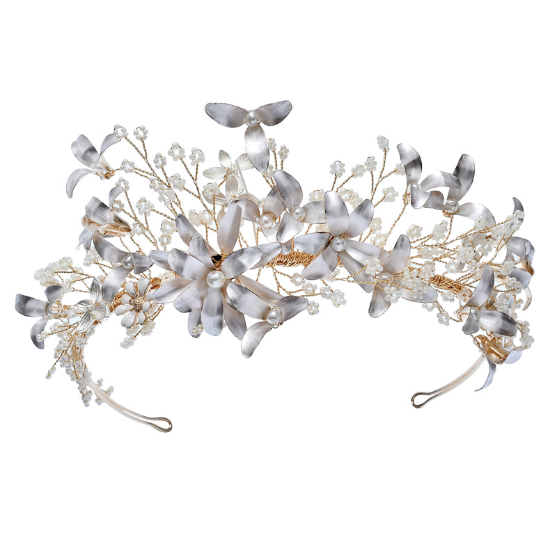 Top Quality Handmade Flower Bride Tiara Crown Wedding Crown