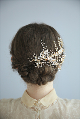 Flower Bead Bridal Headpiece Hair Jewelry Wedding Accessories Fancy Hair Clips