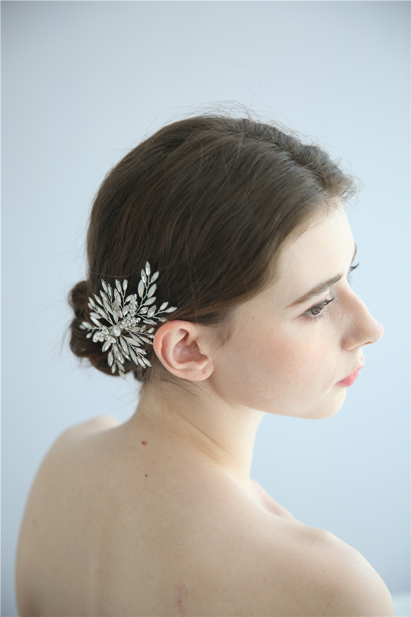 Shiny Crystal Bridal Headpiece Barrettes Accessories Handmade Hair Clips