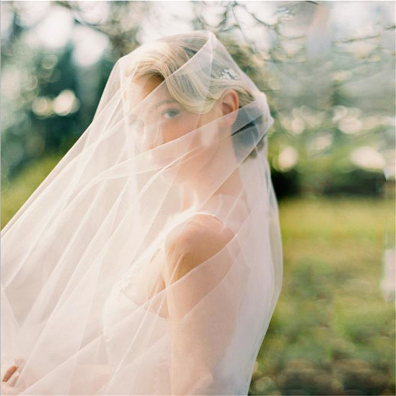 China Factory Price Handmade White Long Wedding Veil For Girls