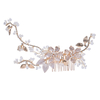 Luxury Bride Handmade Gold Hair Jewelry Accessories Crystal Bridal Wedding Pearl Hair Comb