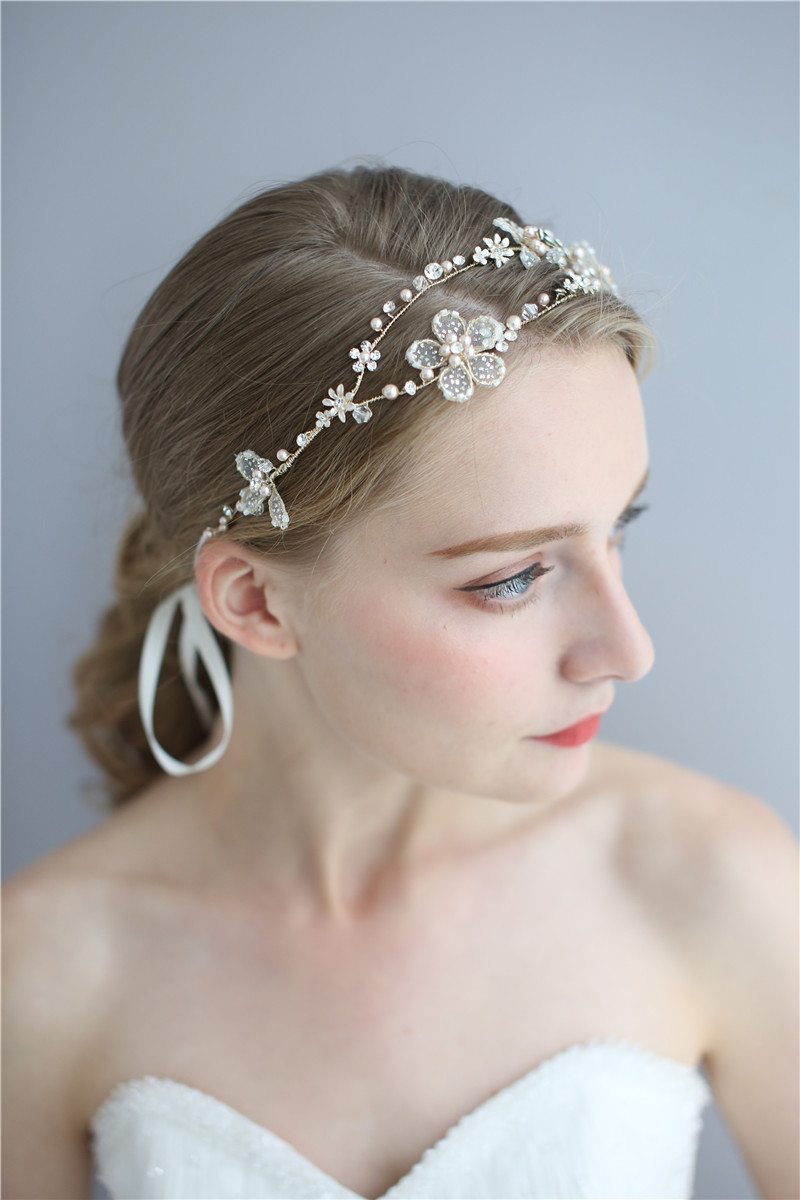 Personalized Elegant Beauty Flower Gold Bridal Tiara Chinese Wedding Crown
