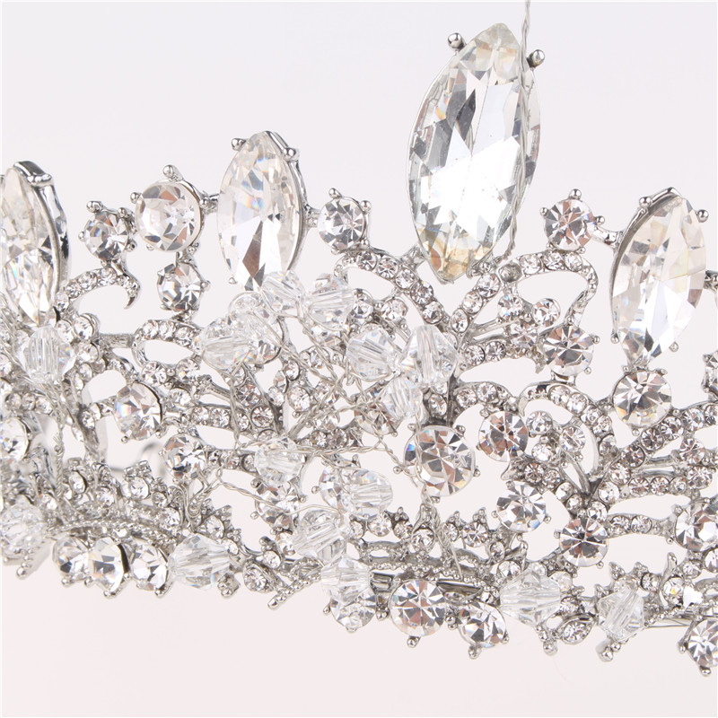 Luxury Headdress Silver Wedding Hair Accessories Bride Crowns Bridal Tiara