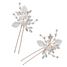 Rhinestone Pearl Flower Hair Band Wedding Bridal Hair Clip