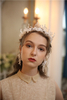 Crystal White Flower Bride Accessories Crown Earrings Jewelry Set