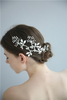 Silver Leaf Bridal Hair Accessories Headpiece Handmade Crystal Hair Clips
