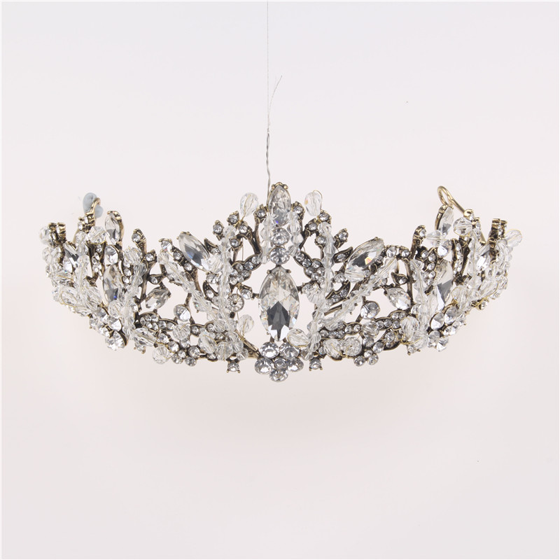 Stylish Vintage High Quality Wedding Handmade Crystal Bridal Crown