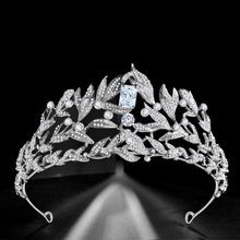 Crystal Rhinestone Stylish Silver Leaf Bridal Wedding Zircon Crowns