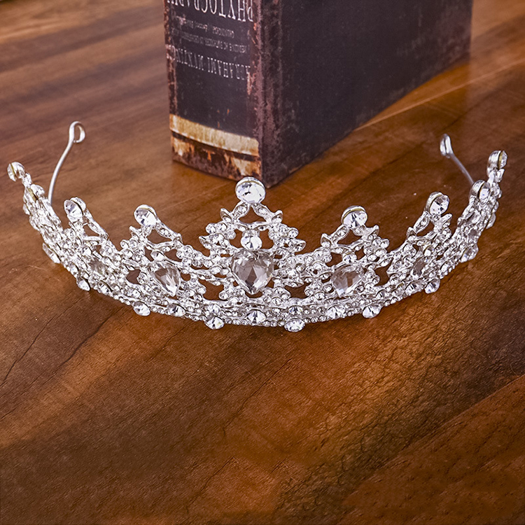 Custom Blue European And American Bridal Crown Water Drop Headdress Accessories Diamond Wedding Crown 