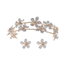 Beautiful Wedding Copper Flowers Headband Earrings Jewelry Sets For Women