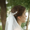 Handmade Silver Rhinestones Leaves Bridal Hair Clips