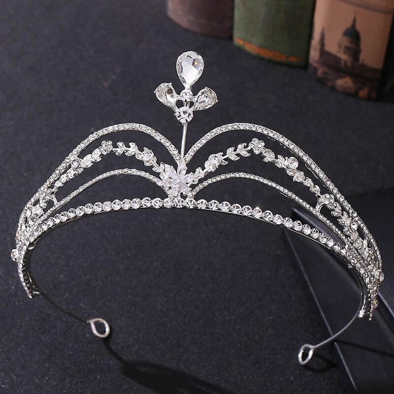 Luxury Wedding Pageant Queen Crowns Zinc Alloy Zircon Crowns Tiaras