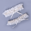 2pcs Bridal Garter Women Sexy Rhinestone White Leg Lace Bowknot Garters