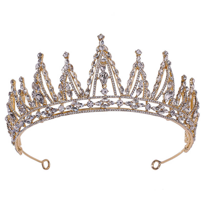 2020 New Design Tower Triangle Rhiestone Pageant Crown Headband Wedding Crystal Hair Jewelry Tiaras