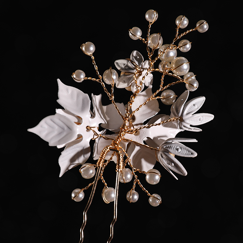 Fashion Handmade Flower Leaves Wedding Hair Jewelry Headdress Princess Prom Bridal Hair Pins for wowen