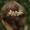 Luxury Fashionable Flower Leaves Design Wedding Hair Comb Bracelet Headpiece Jewelry Set