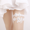 2020 New Design Sexy White Lace Floral Pearl Rhinestone Bridal Garter Set